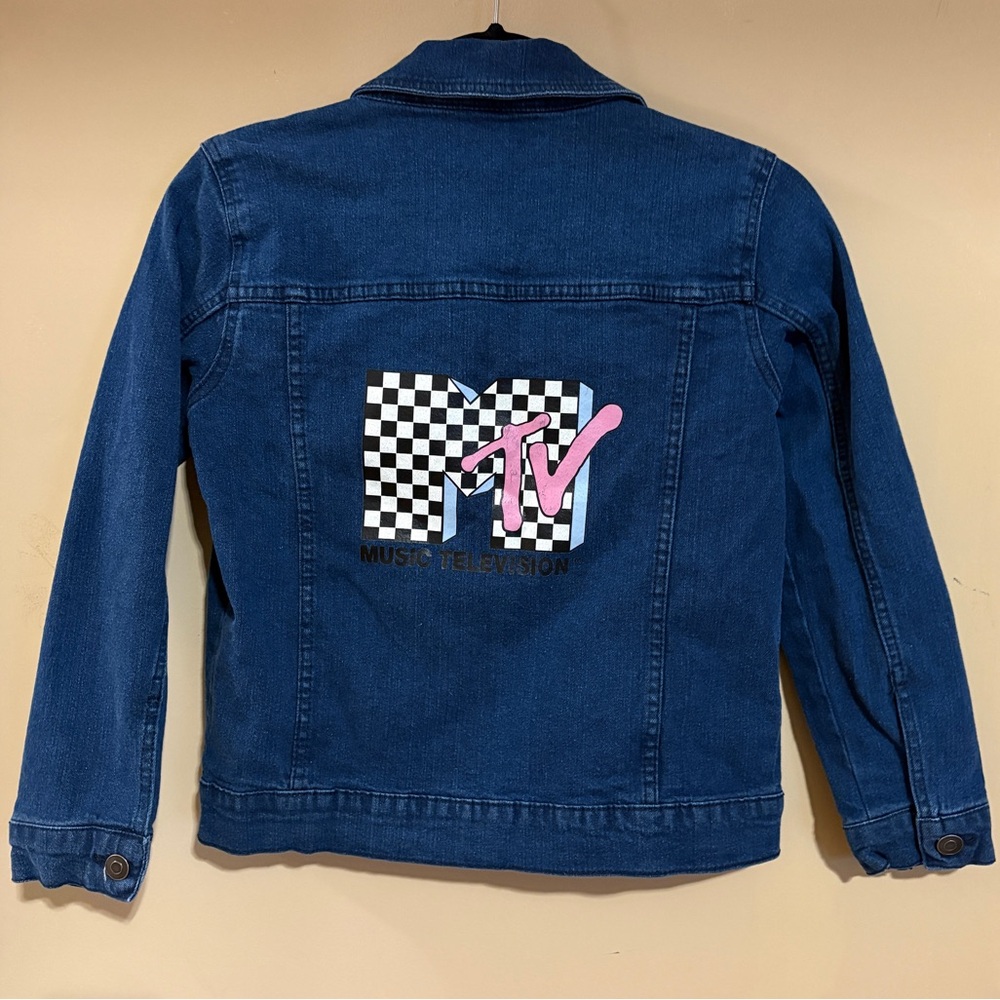 MTV Logo Kids Jean Jacket - Dark Blue L(10-12)